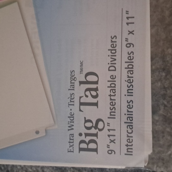 Extra Wide Big Insertables Dividers. Tab bty AVERY 9"X11" - Picture 3 of 7
